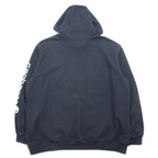 Carhartt ORIGINAL FIT プルオーバーパーカー 2XL ブラック コットン 裏起毛 袖ロゴ MIDWEIGHT HOODED LOGO SWEATSHIRT K288 メキシコ製