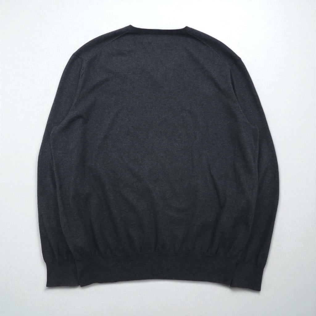 Polo Ralph Lauren V-neck Pima cotton knit sweater, size L, gray, with small pony embroidery