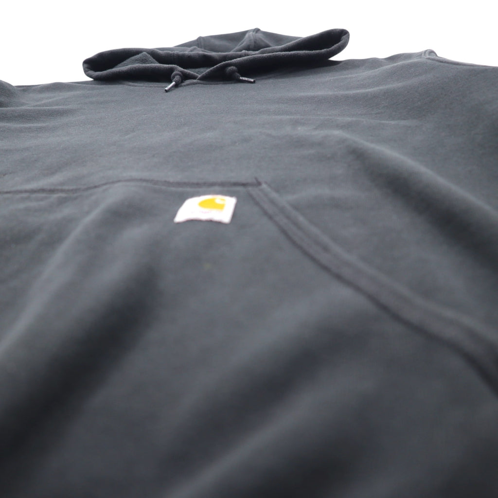 Carhartt ORIGINAL FIT プルオーバーパーカー 2XL ブラック コットン 裏起毛 袖ロゴ MIDWEIGHT HOODED LOGO SWEATSHIRT K288 メキシコ製
