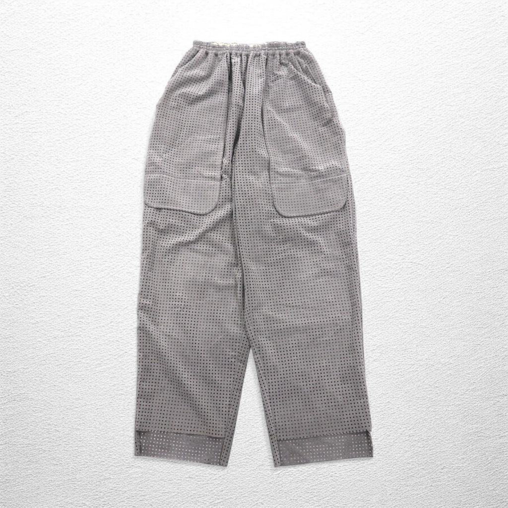 CLASS PUNCHING ULTRASUEDE TROUSERS Easy Pants L Gray ARTFICIAL LEATHER Made in Japan