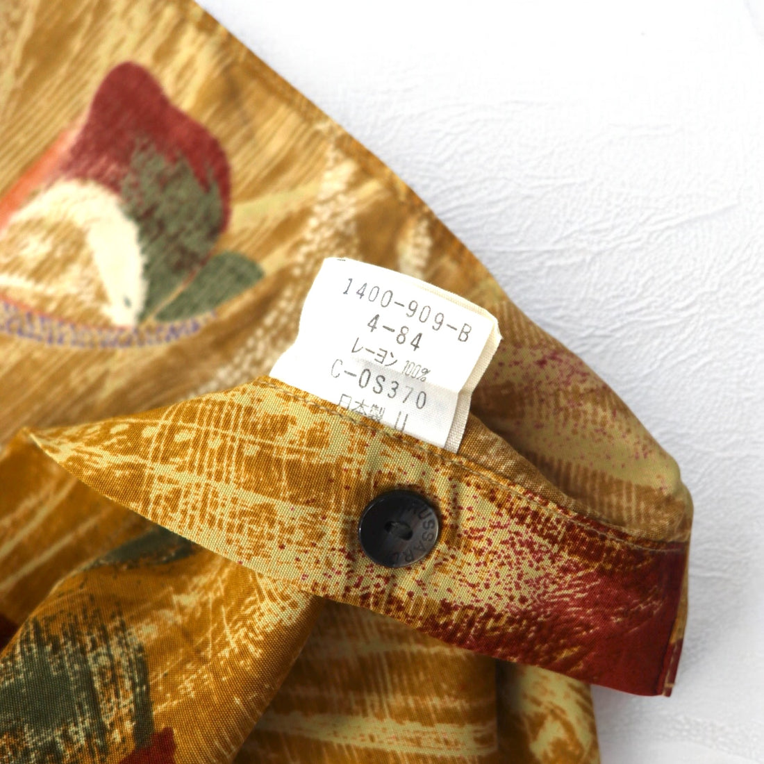 TRUSSARDI 90s Old Patterned Retro Shirt XL Orange Rayon Big Size Made in Japan
