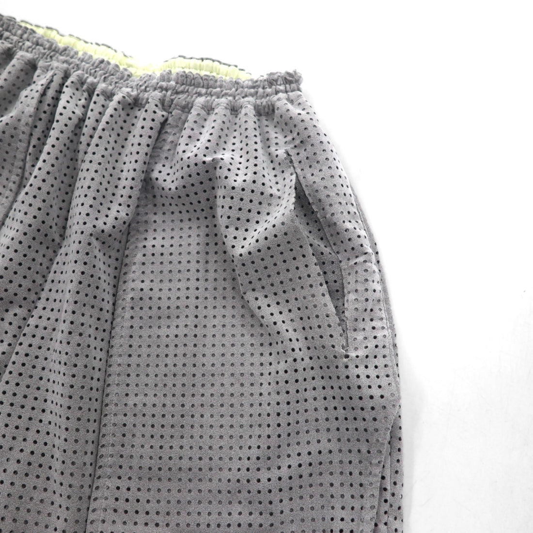 CLASS PUNCHING ULTRASUEDE TROUSERS Easy Pants L Gray ARTFICIAL LEATHER Made in Japan
