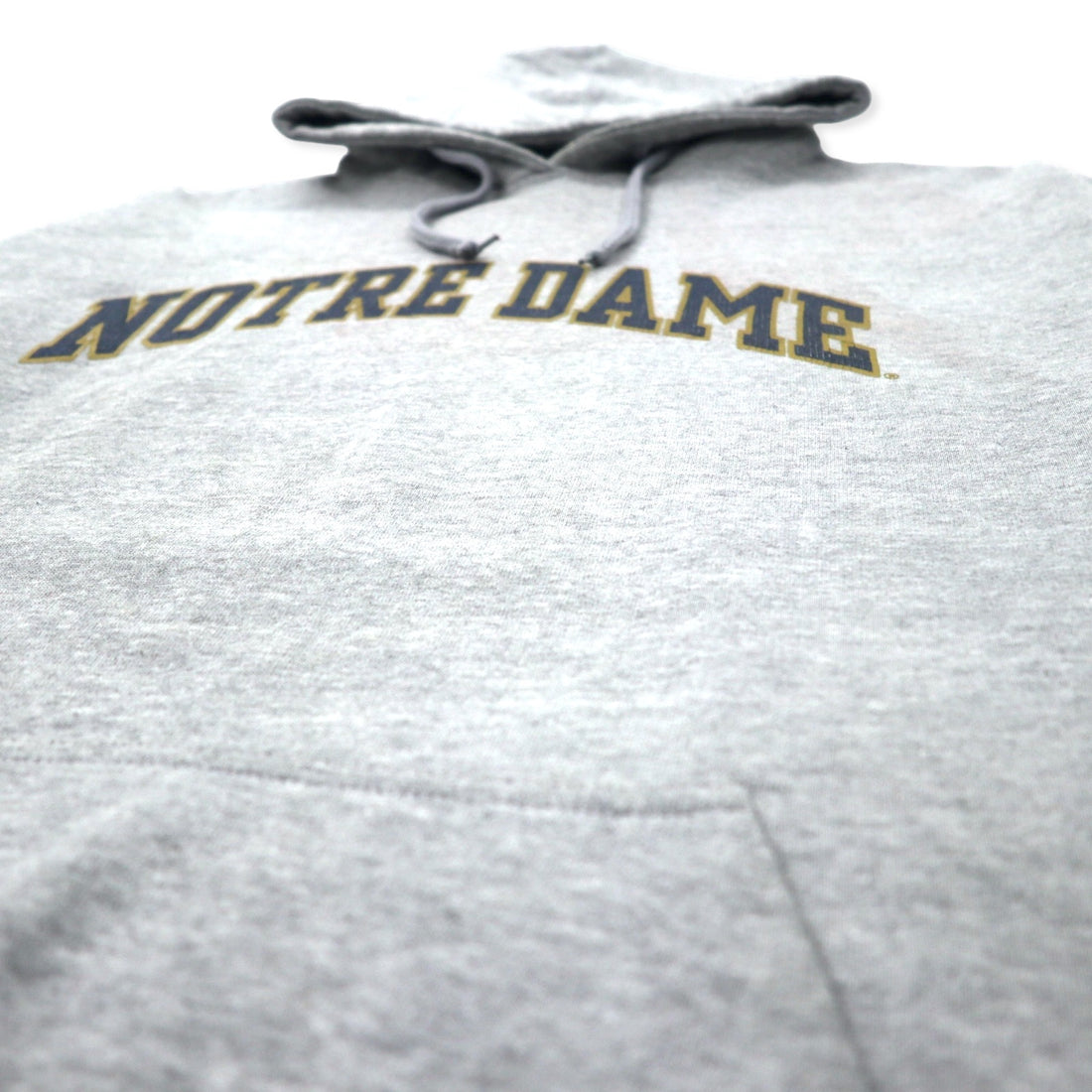 STEVE AND BARRY'S Heavyweight College Print Pullover Hoodie L Grey Cotton Paki Cotton NOTRE DAME Big Size