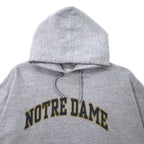 STEVE AND BARRY'S Heavyweight College Print Pullover Hoodie L Grey Cotton Paki Cotton NOTRE DAME Big Size