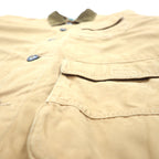 NORTHEAST OUTFITTERS Hunting Jacket Chore Coat Coverall L Beige Cotton Duck Fabric Removable Liner Check Lining Corduroy Collar and Sleeves