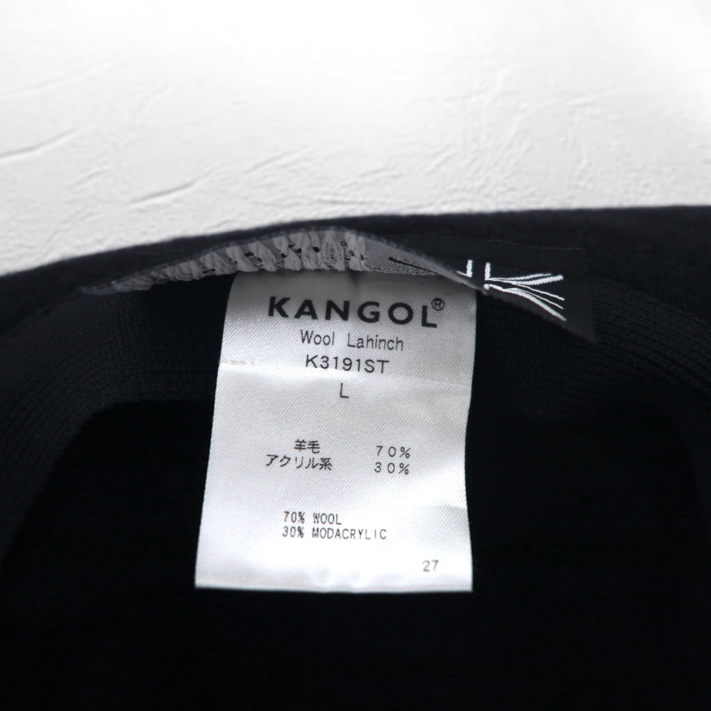 KANGOL Bucket Hat L Black Wool Lahinch K3191ST