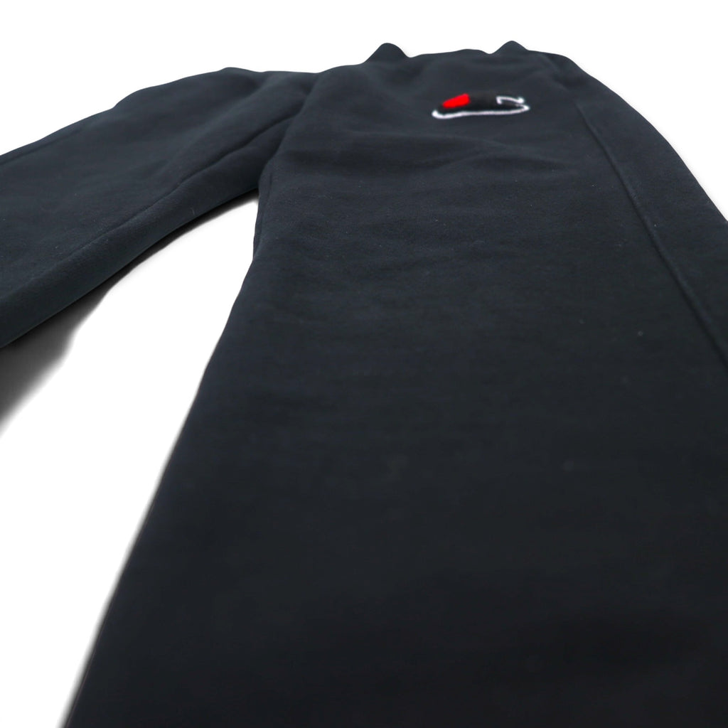 Champion Reverse Weave Sweatpants L Black Script Logo Blue Single Tag Reprint Made in El Salvador
