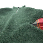 HUNTING WORLD イタリア製 ハーフジップ ボア フリースジャケット S カーキ ポリエステル バックロゴ刺繍