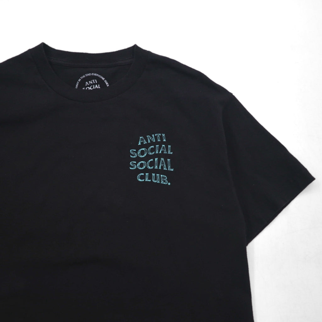 ANTI SOCIAL SOCIAL CLUB USA製 バックプリント Tシャツ L ブラック コットン ロゴ
