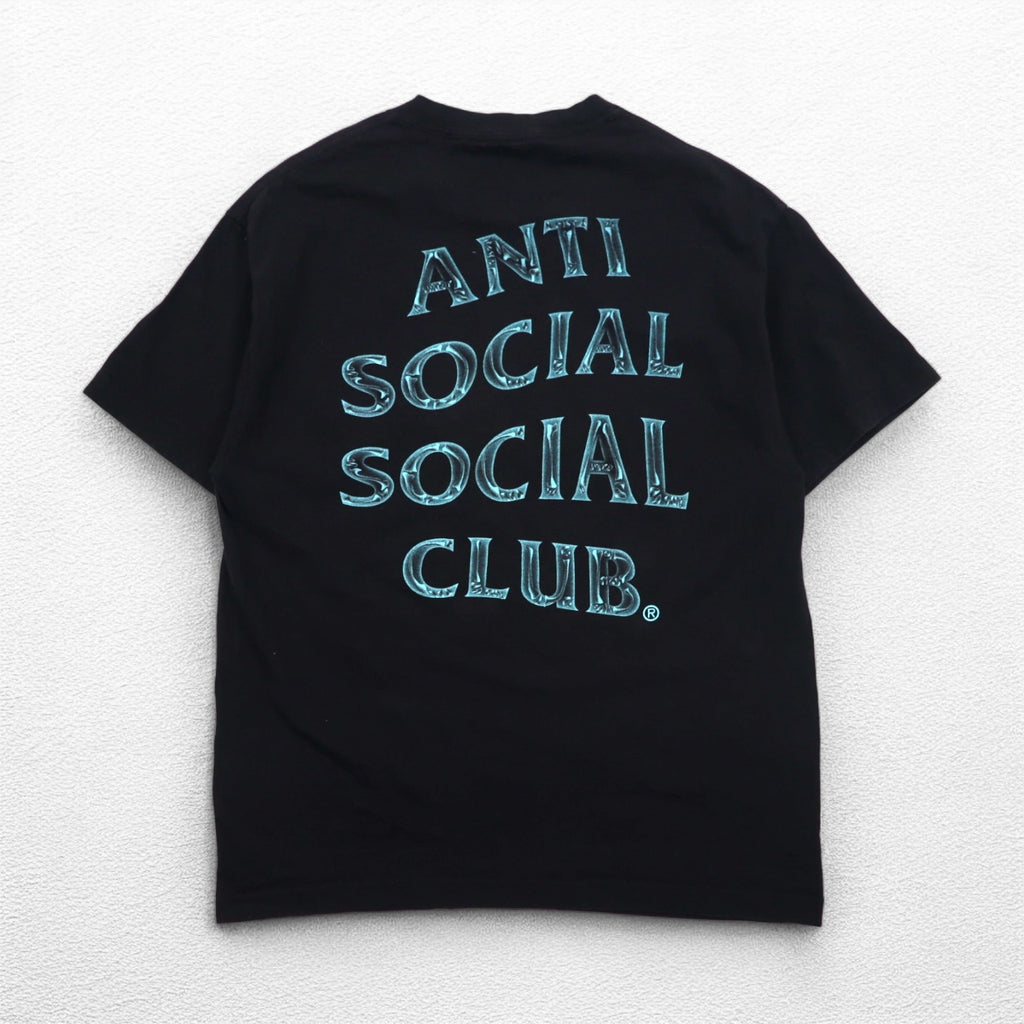 ANTI SOCIAL SOCIAL CLUB USA製 バックプリント Tシャツ L ブラック コットン ロゴ