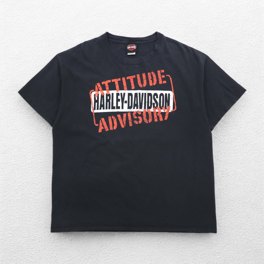HARLEY DAVIDSON Double-sided Print T-Shirt XL Black Hanes BEEFY-T Made in Honduras