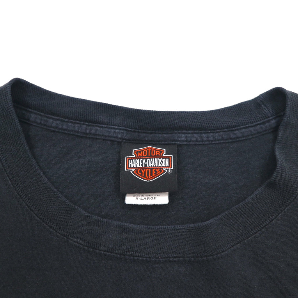 HARLEY DAVIDSON Double-sided Print T-Shirt XL Black Hanes BEEFY-T Made in Honduras