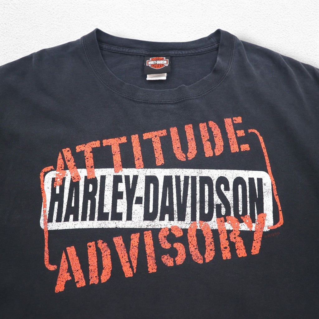 HARLEY DAVIDSON Double-sided Print T-Shirt XL Black Hanes BEEFY-T Made in Honduras
