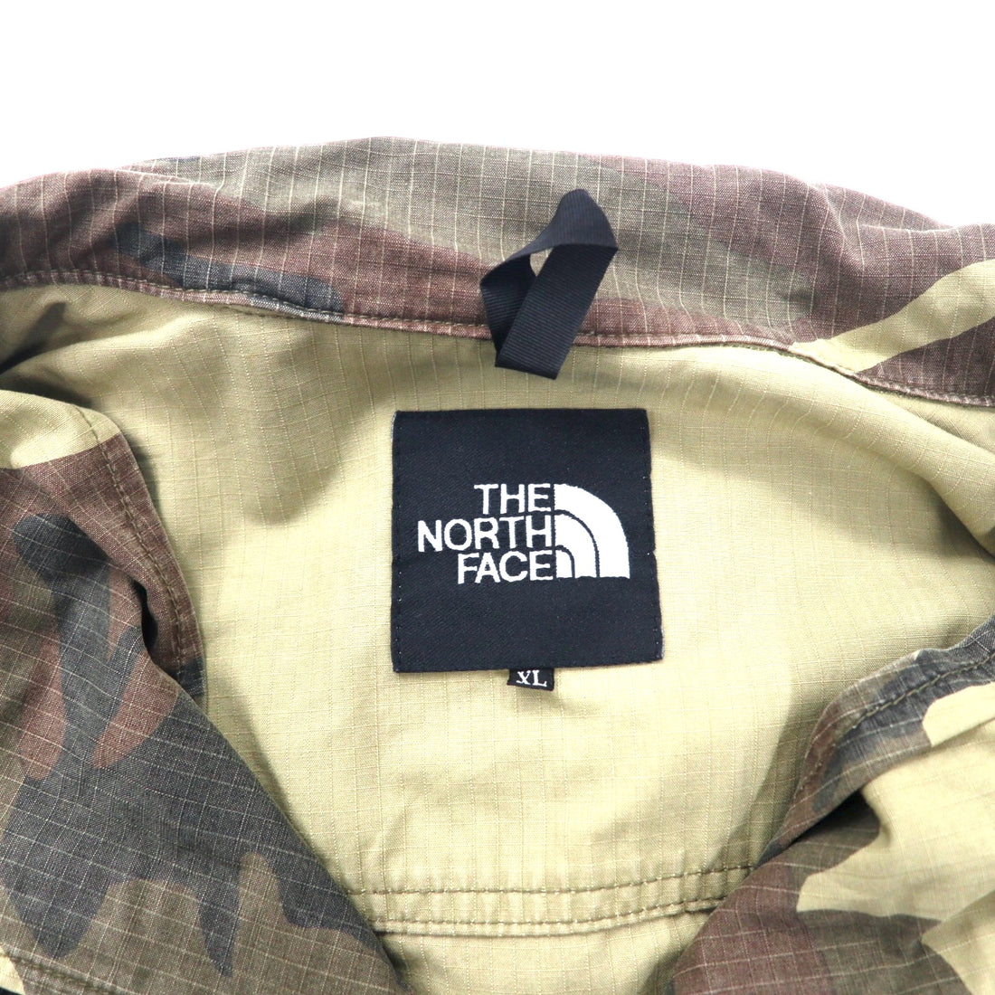 THE NORTH FACE Beamex Parka Military Jacket XL Khaki Camouflage Cotton Ripstop Hood Storage Type BEAMEX PARKA NP11728