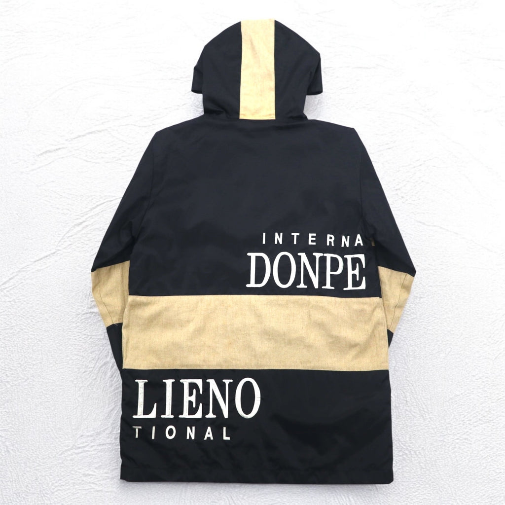 90年代 DON PELIENO フーデッド ナイロンジャケット コート XL ブラック 異素材切替え