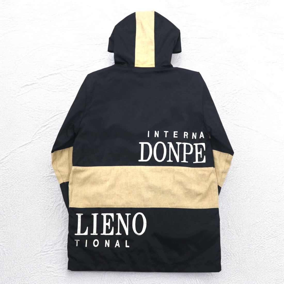 90年代 DON PELIENO フーデッド ナイロンジャケット コート XL ブラック 異素材切替え