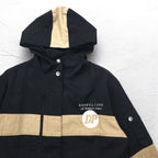 90年代 DON PELIENO フーデッド ナイロンジャケット コート XL ブラック 異素材切替え