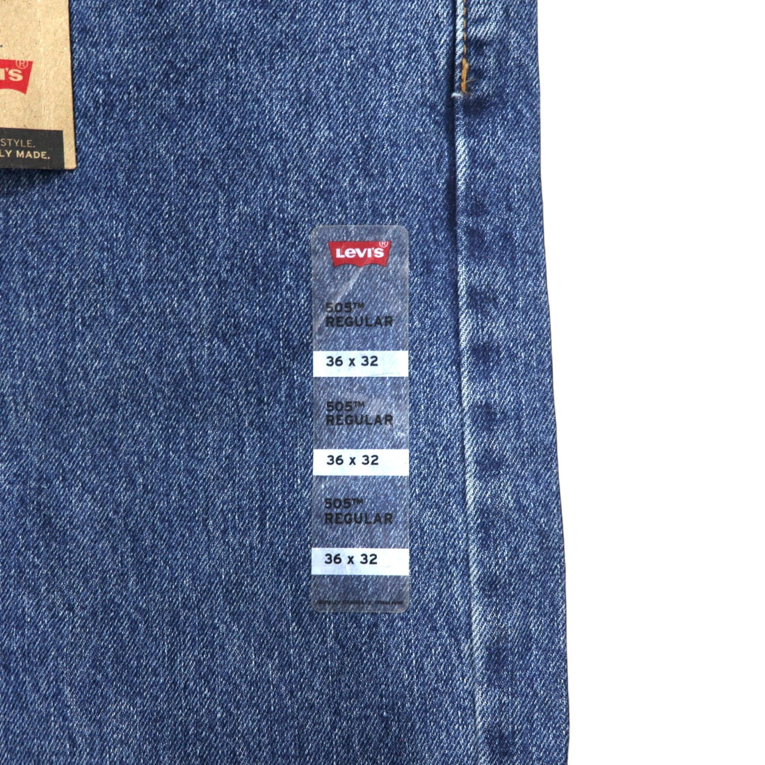 Levi's 505 Regular Straight Denim Pants Size 36 Blue Cotton Zipper Fly Unworn