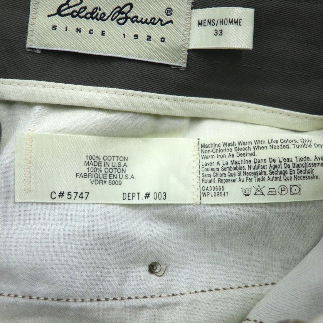 Eddie Bauer 90年代 USA製 2タック ワイド チノ スラックス パンツ M ベージュ コットン