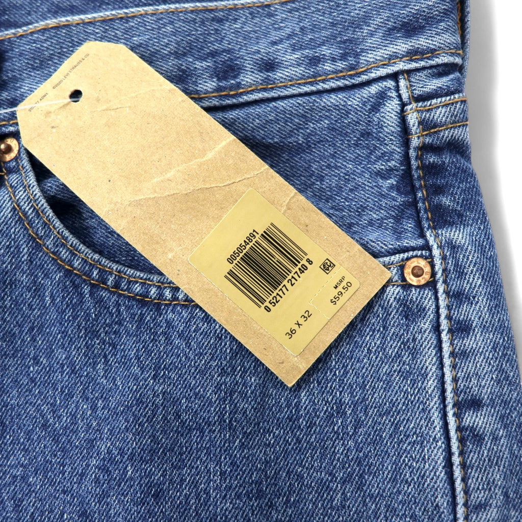 Levi's 505 Regular Straight Denim Pants Size 36 Blue Cotton Zipper Fly Unworn