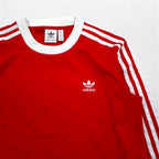 adidas originals long sleeve ringer t-shirt long T XOT red 3 stripes trefoil 3-STRIPES TEE game shirt ED7480