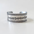 Navajo Indian Jewelry ナバホ族 バングル ワイド カフ ブレスレット スタンプワーク インディアンジュエリー