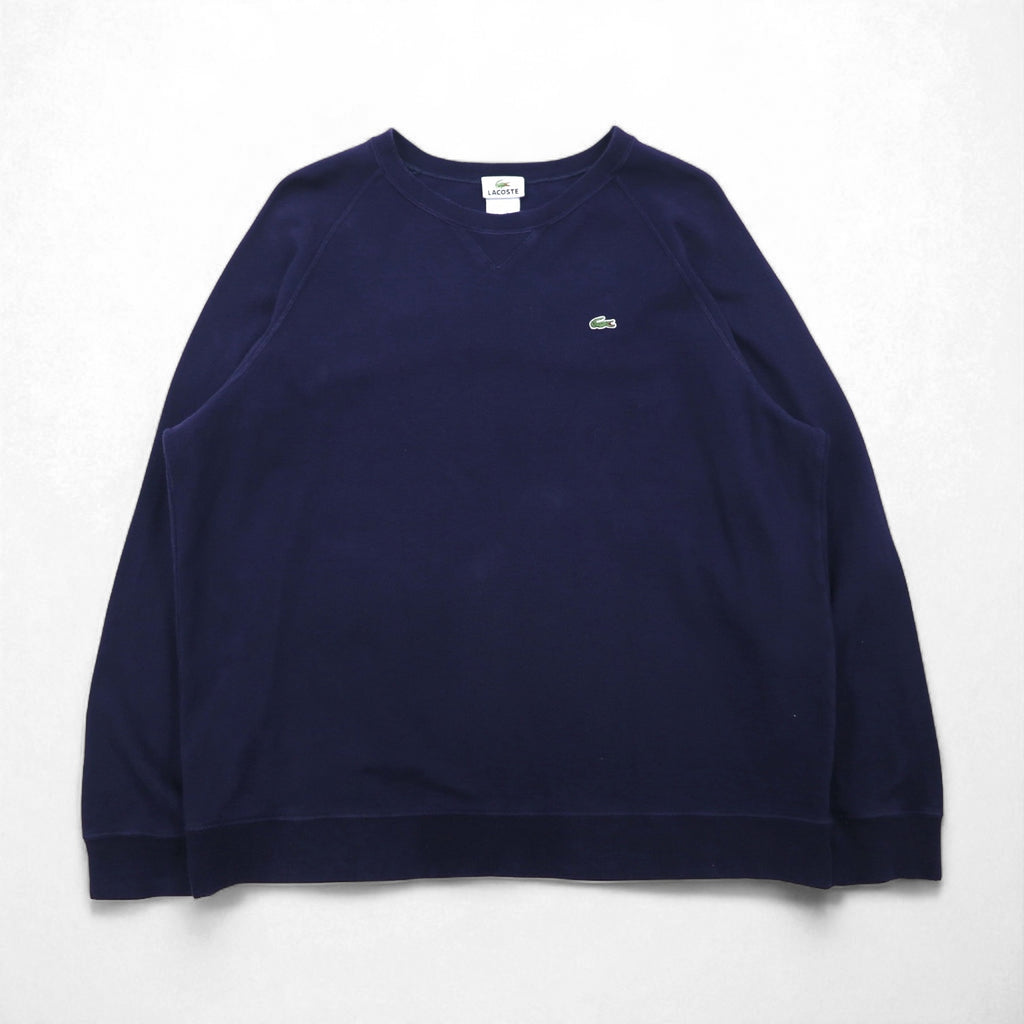 LACOSTE Pique Front V Sweatshirt, Size L, Navy, F5191, Designed in France