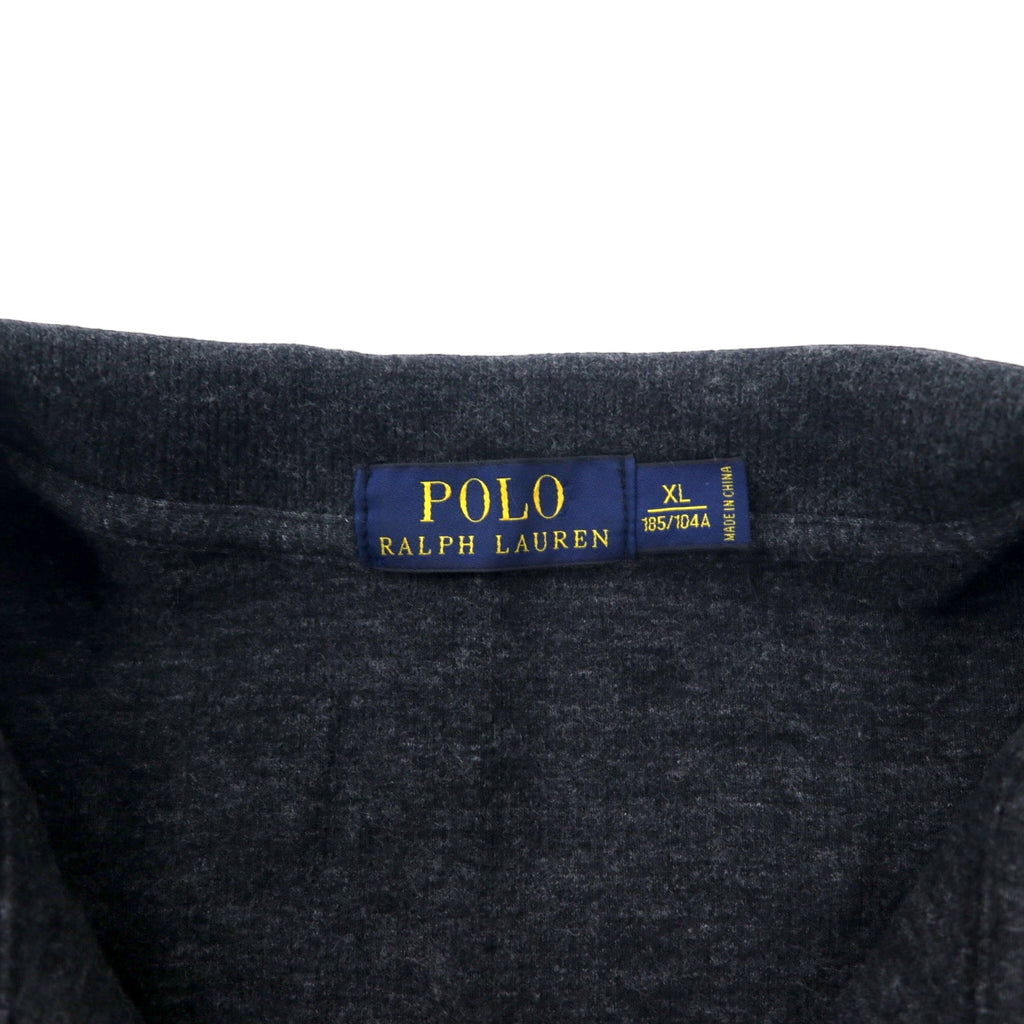 POLO RALPH LAUREN ハーフジップ スウェット XL グレー コットン スモールポニー 刺繍