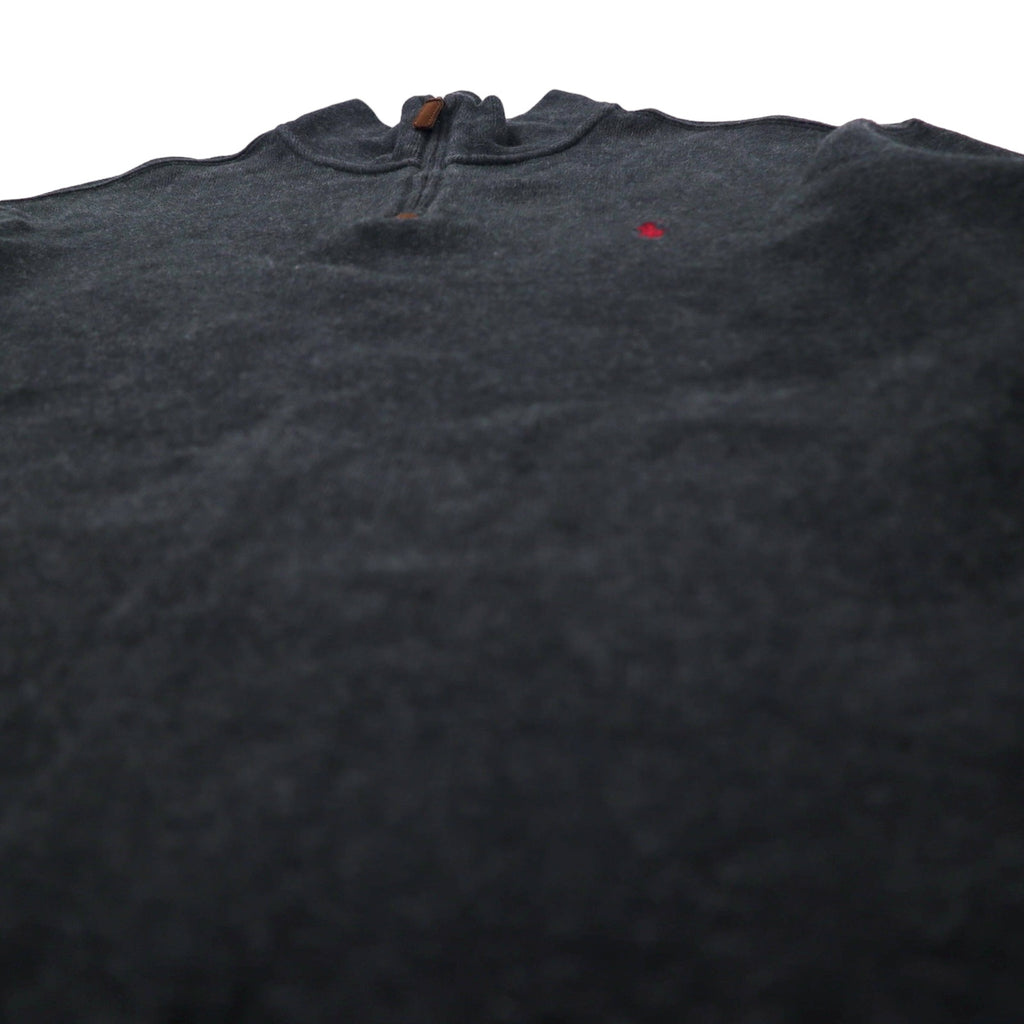 POLO RALPH LAUREN ハーフジップ スウェット XL グレー コットン スモールポニー 刺繍