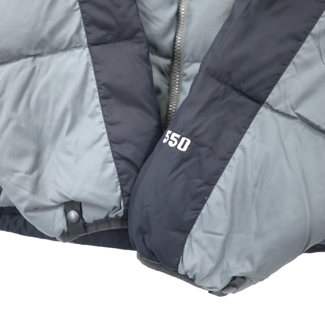 THE NORTH FACE Nuptse Down Jacket 550 Fill Power L Gray Nylon Logo Embroidery