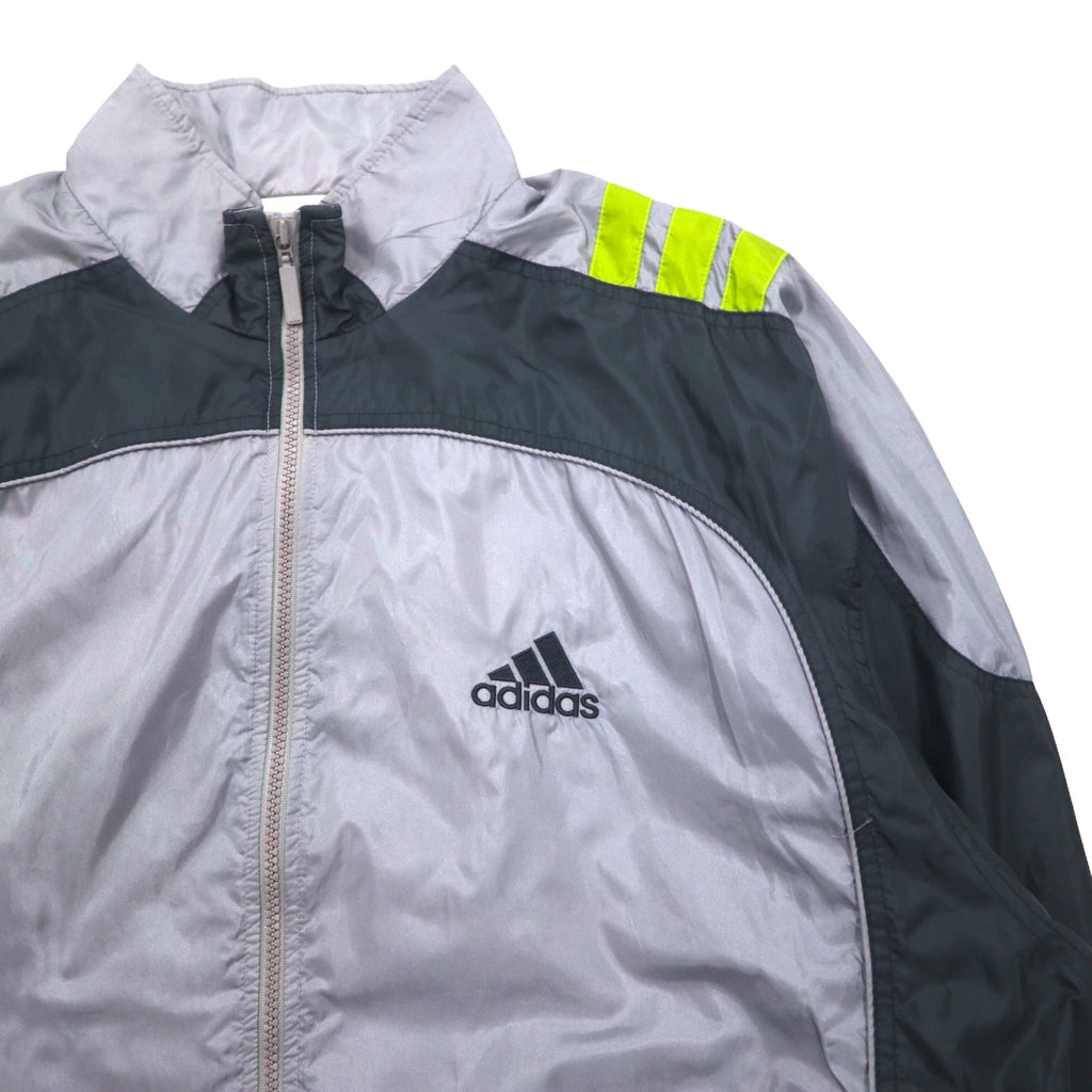 adidas 00年代 3ストライプ ナイロンジャケット トラックジャケット ジャージ XL グレー