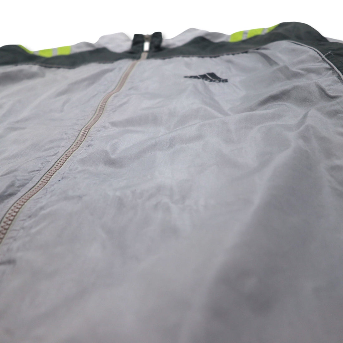 adidas 00年代 3ストライプ ナイロンジャケット トラックジャケット ジャージ XL グレー
