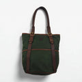 Felisi Leather-trimmed Nylon Tote Bag, Khaki, 05-57, Made in Italy