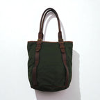 Felisi Leather-trimmed Nylon Tote Bag, Khaki, 05-57, Made in Italy