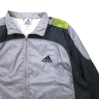 adidas 00年代 3ストライプ ナイロンジャケット トラックジャケット ジャージ XL グレー