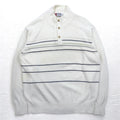CHAPS Half Button Cotton Knit Sweater XL White Border