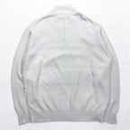 CHAPS Half Button Cotton Knit Sweater XL White Border