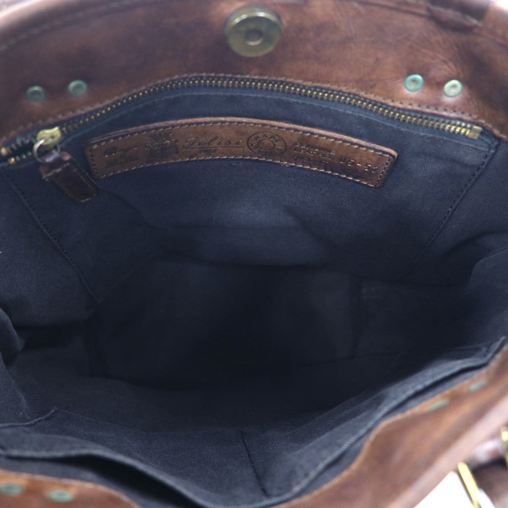 Felisi Leather-trimmed Nylon Tote Bag, Khaki, 05-57, Made in Italy