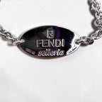 FENDI セレリア selleria シルバー チェーン ブレスレット 925 STERLING オーバル ロゴ プレート