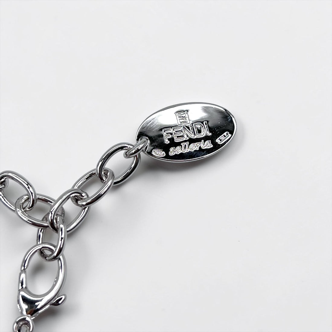 FENDI セレリア selleria シルバー チェーン ブレスレット 925 STERLING オーバル ロゴ プレート