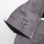 HARLEY DAVIDSON Short Sleeve Work Shirt L Gray Black Back Logo Embroidery