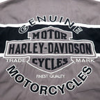 HARLEY DAVIDSON Short Sleeve Work Shirt L Gray Black Back Logo Embroidery