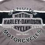 HARLEY DAVIDSON Short Sleeve Work Shirt L Gray Black Back Logo Embroidery