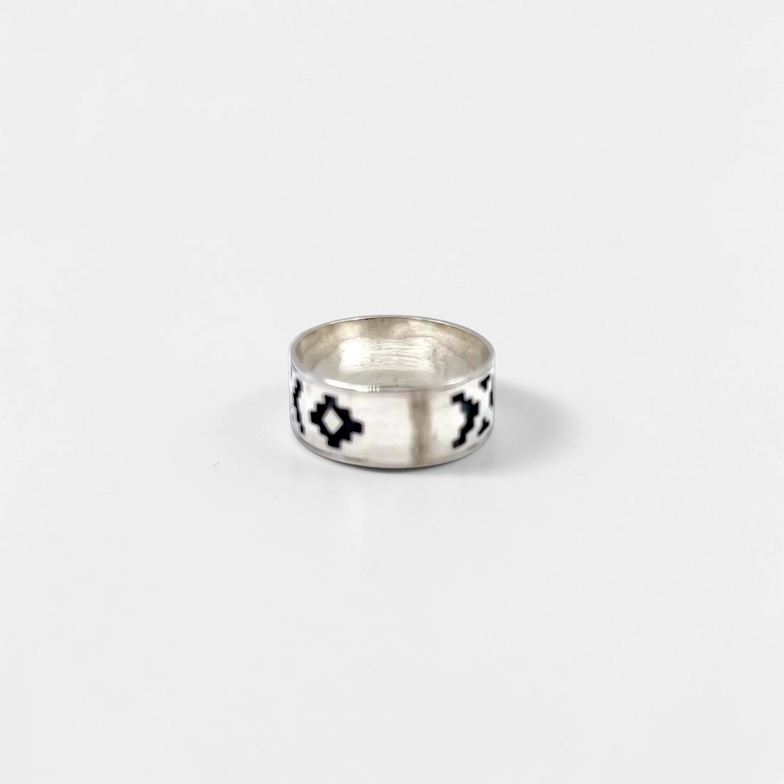 Vintage Silver 925 Ring インディアンジュエリー チマヨ柄 リング 指輪 19号 シルバー 925 ネイティブ