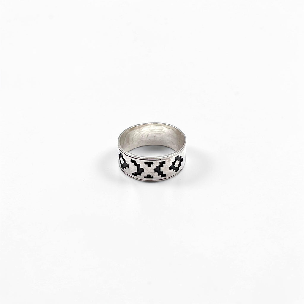 Vintage Silver 925 Ring インディアンジュエリー チマヨ柄 リング 指輪 19号 シルバー 925 ネイティブ
