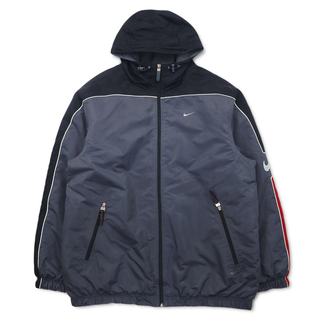 NIKE 00s ​​Nylon Jacket Insulation Parka L Silver Padded Swoosh Logo