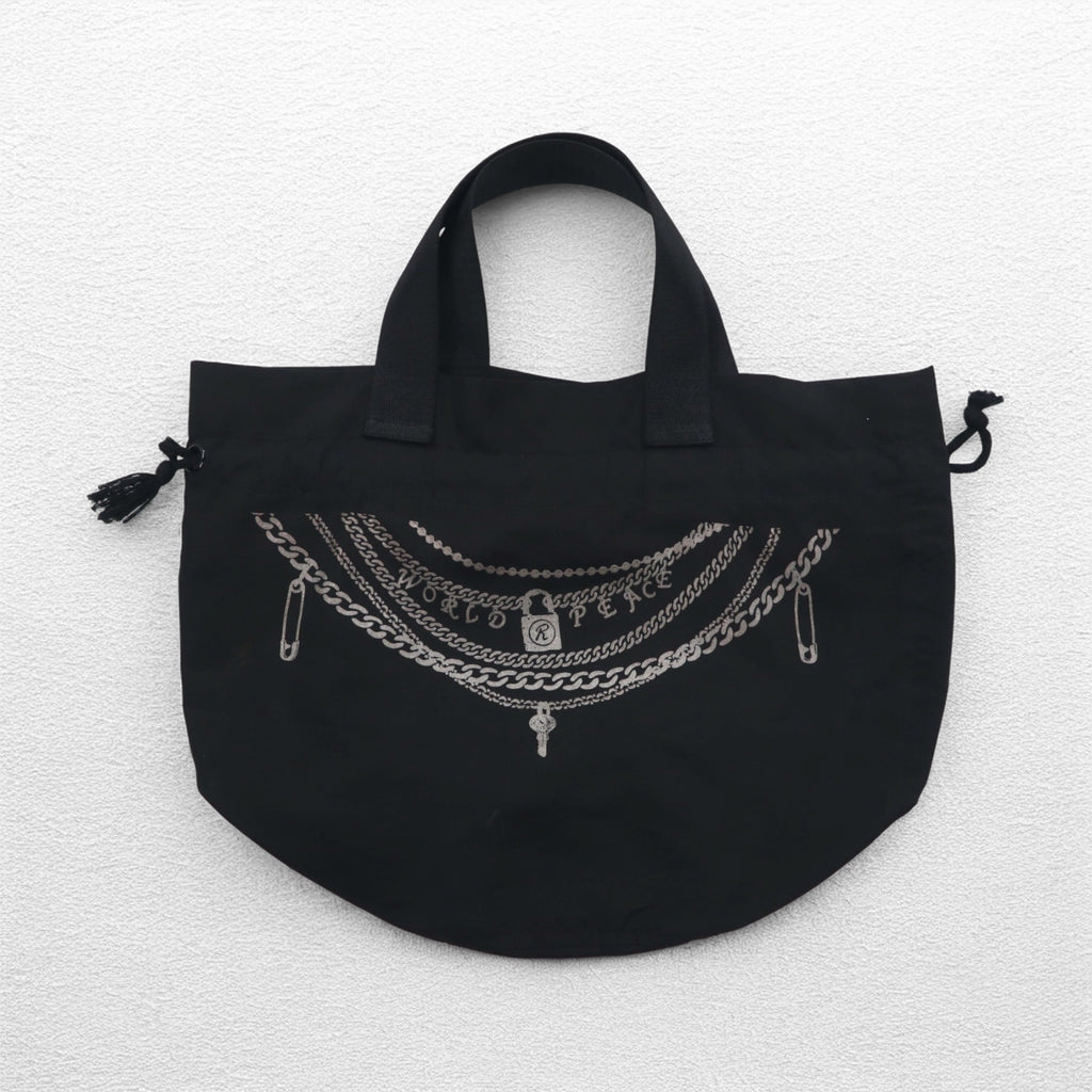 blackmeans Nylon Drawstring Bag Black Rabbit KINCHAKU 2023 Zodiac Rabbit Sid Chain