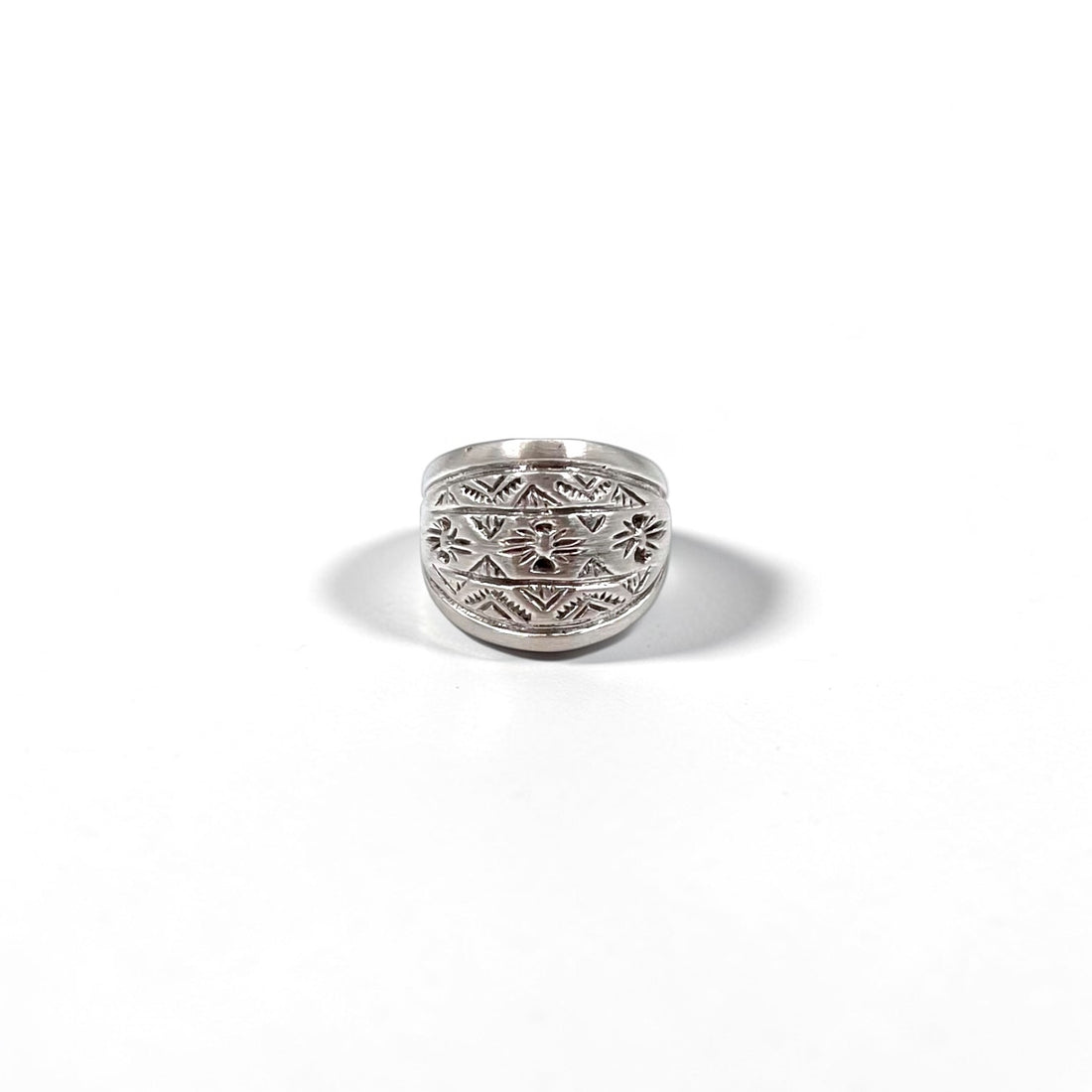 Vintage Sterling Silver 925 Ring シルバー リング 指輪 15号 インディアンジュエリー スタンプワーク ネイティブ