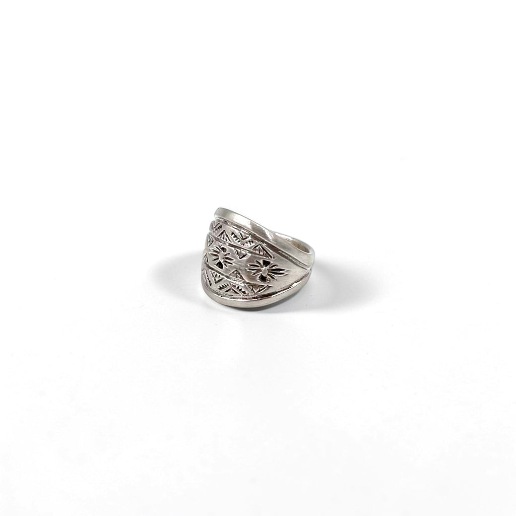 Vintage Sterling Silver 925 Ring シルバー リング 指輪 15号 インディアンジュエリー スタンプワーク ネイティブ