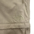 THE NORTH FACE アウトドア 2WAY コンバーチブル カーゴパンツ ショートパンツ L ベージュ 防水 リップストップ 裾ジップ スリット A3YH US企画